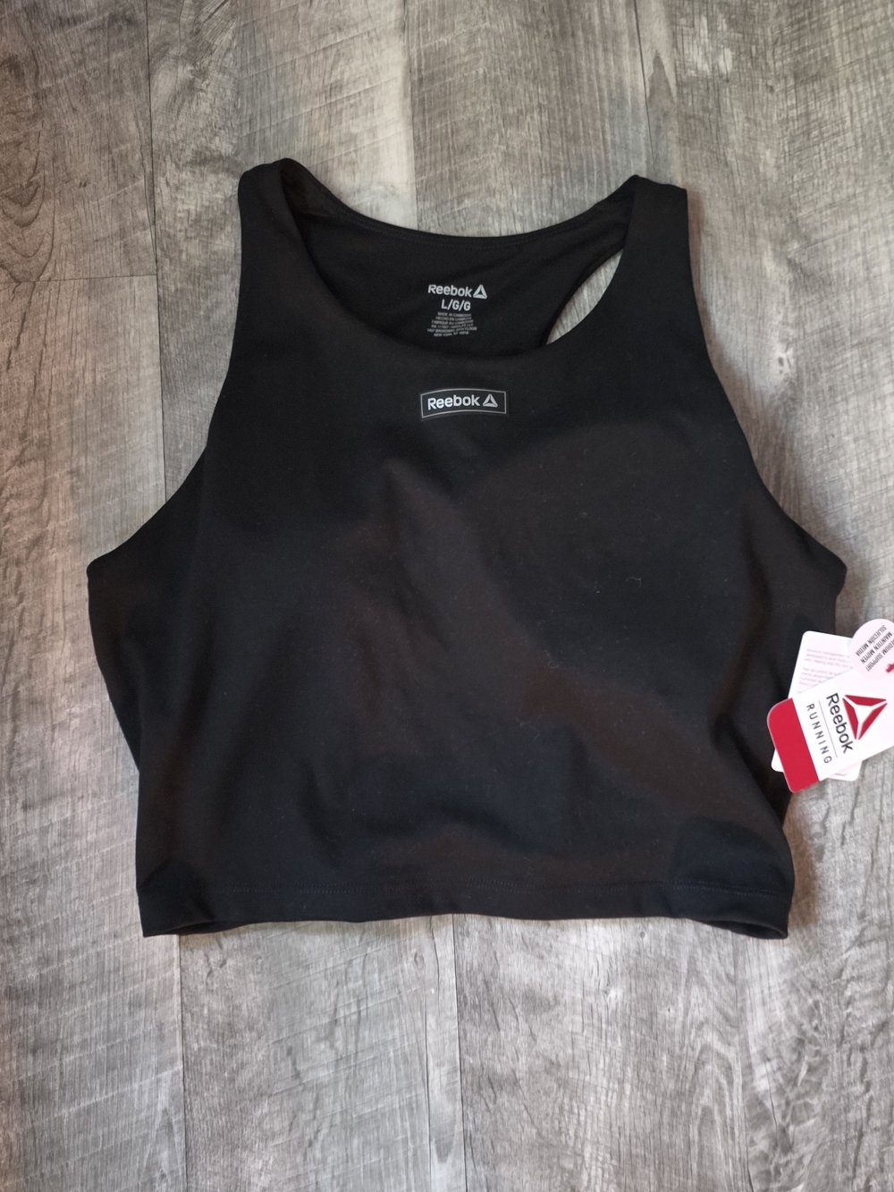Reebok Black Crop Sports Tank Top